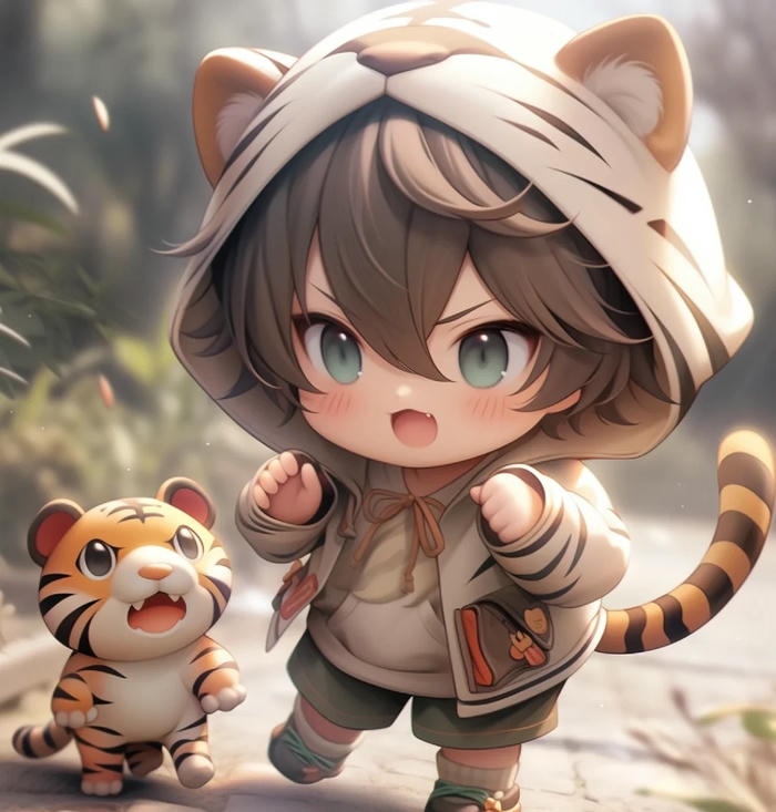 ảnh chibi bé trai giả hổ