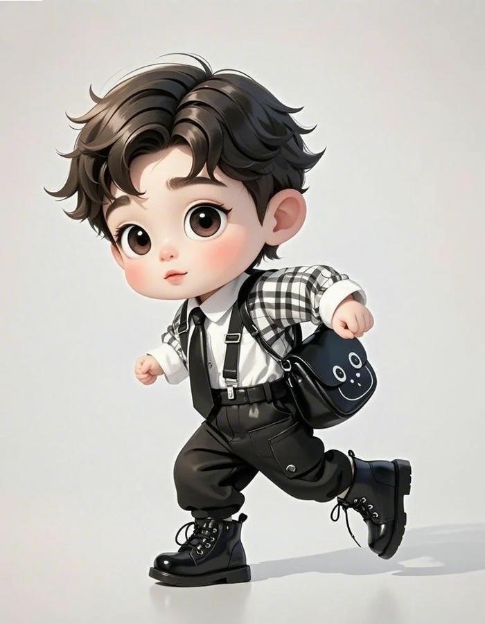 ảnh chibi bé trai tập chạy