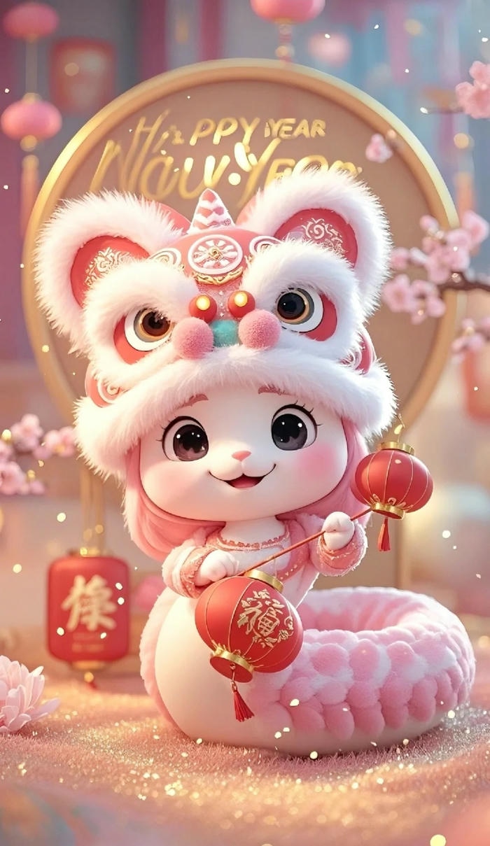 ảnh chibi con rắn màu hồng