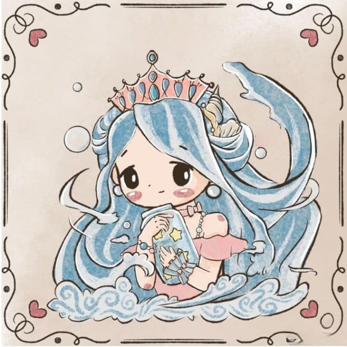 ảnh chibi cung bảo bình đáng yêu