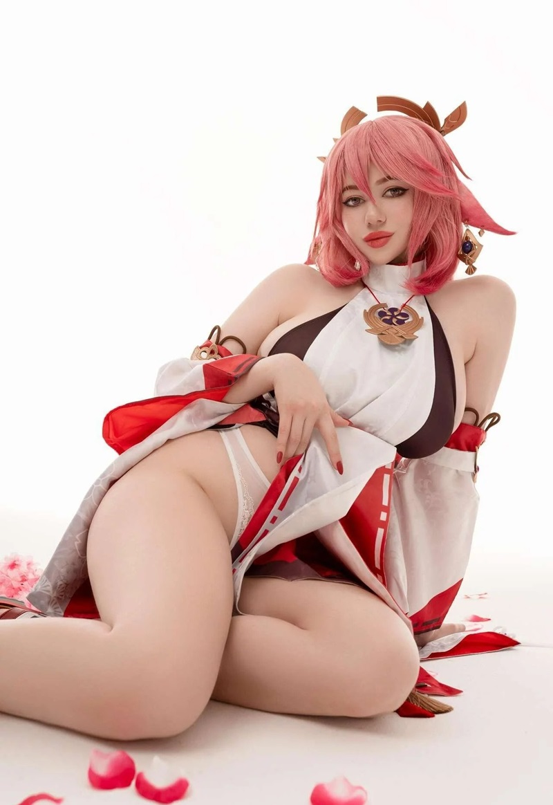 ảnh cosplay yae miko dâm