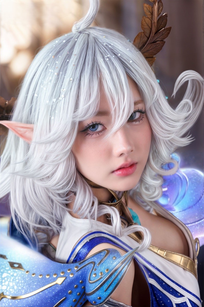 cosplay liên quân tóc trắng