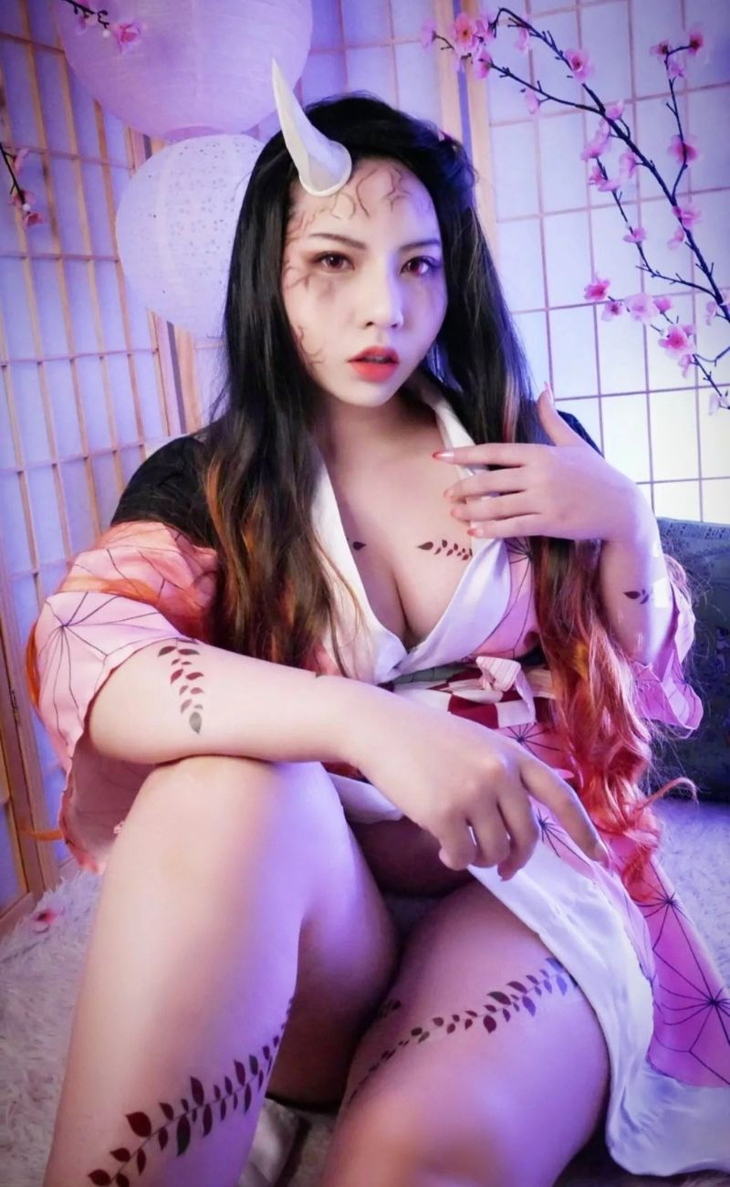 hình ảnh cosplay nezuko cực dâm