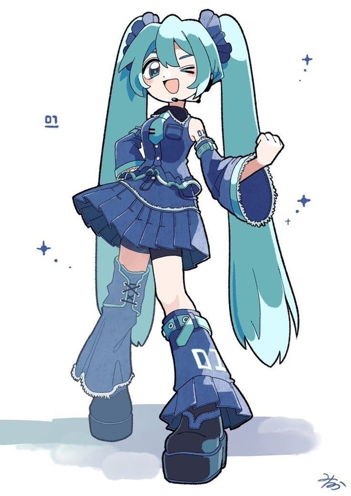 hình nền chibi miku đep