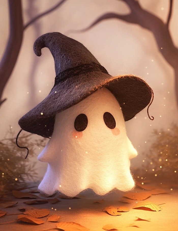 ảnh ma chibi đội mũ đen