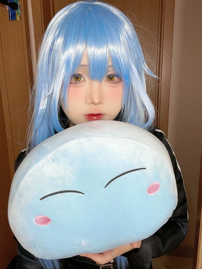 ảnh rimuru cosplay xinh tóc xanh dài