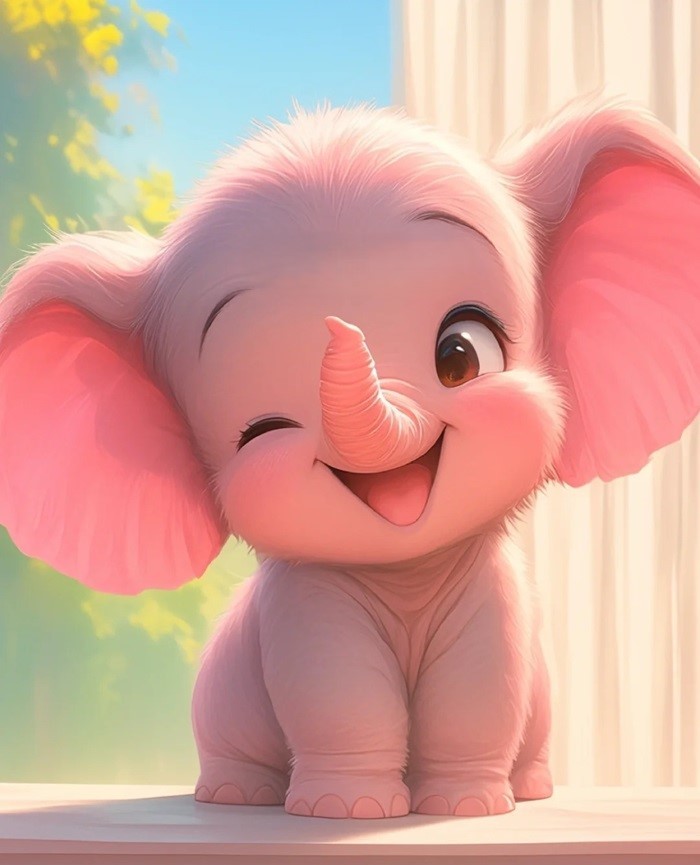 ảnh voi chibi đáng yêu