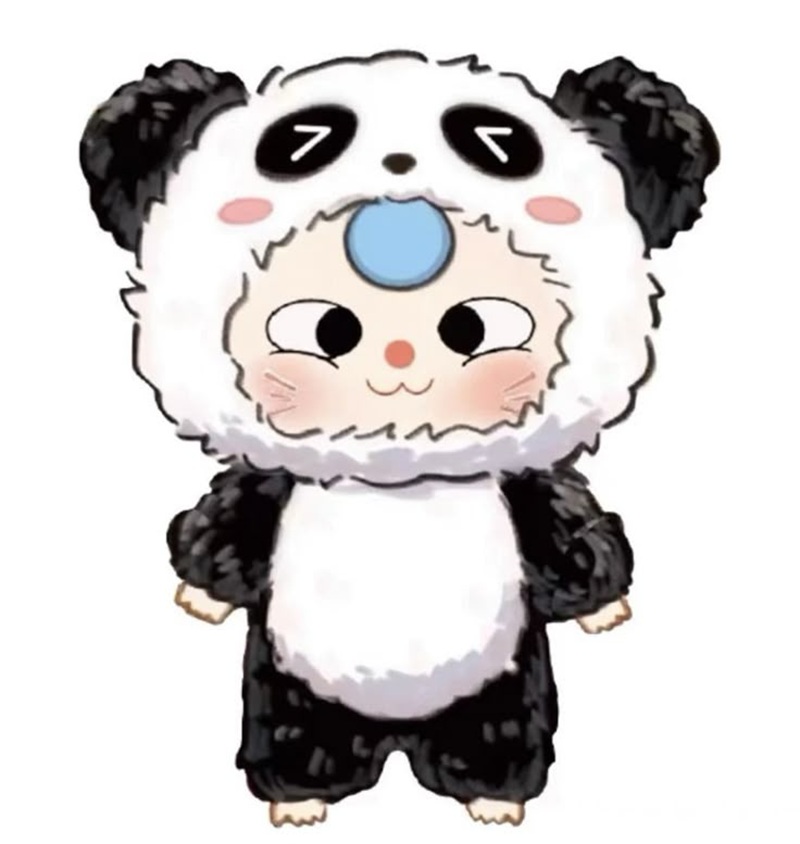 baby three chibi đen trắng