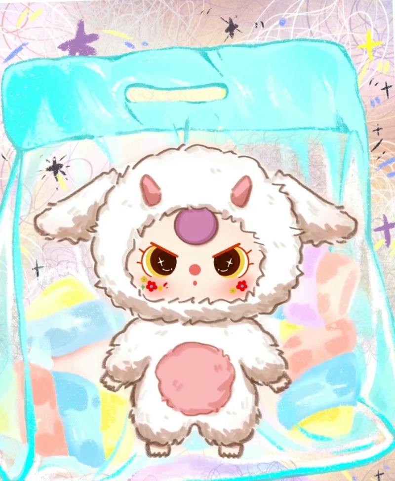 baby three chibi màu trắng