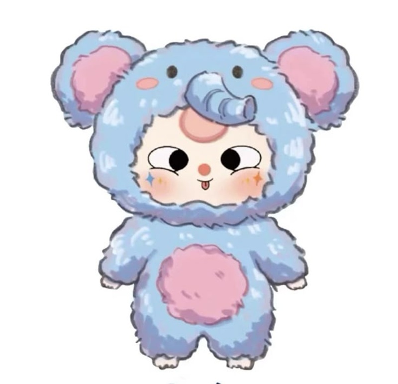 baby three chibi màu xanh