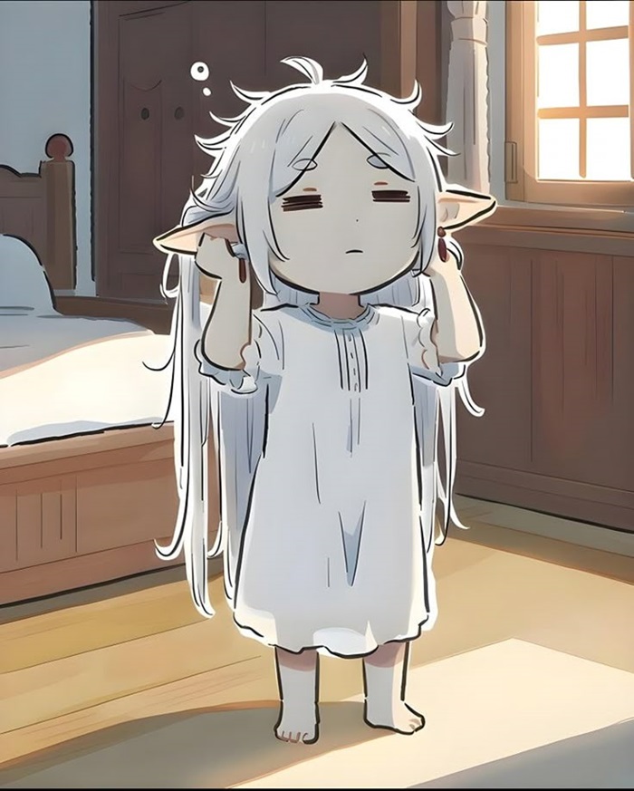 frieren chibi sực đáng yêu