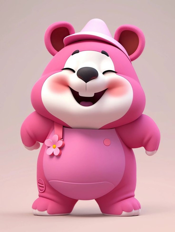 gấu dâu chibi vui vẻ