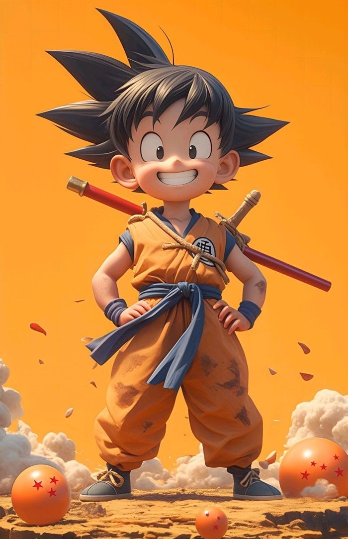 goku chibi cười nhe răng