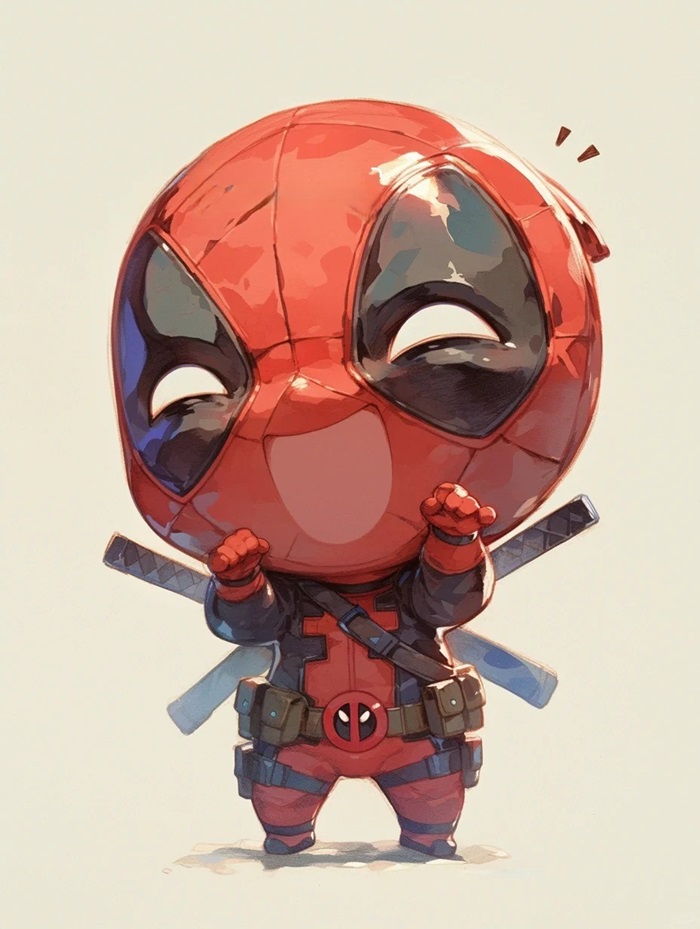 hình ảnh deadpool chibi vui vẻ