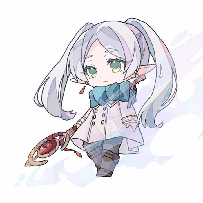 hình ảnh frieren chibi cực kì đáng yêu