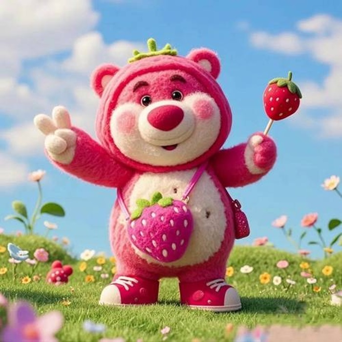 hình ảnh gấu dâu chibi cực đáng yêu