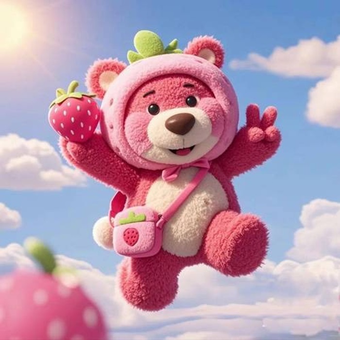 hình ảnh gấu dâu chibi cực kì đáng yêu