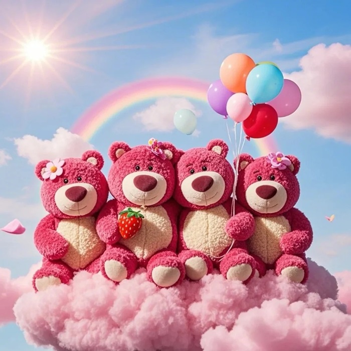 hình ảnh gia đình gấu dâu chibi