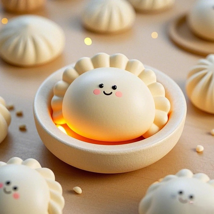 hình bánh bao chibi 3D