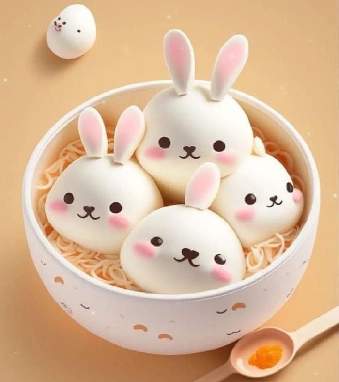 hình bánh bao chibi con thỏ