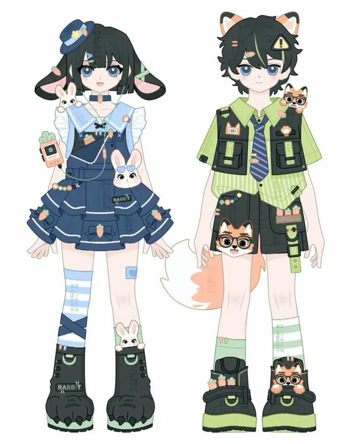 hình quần áo chibi hd
