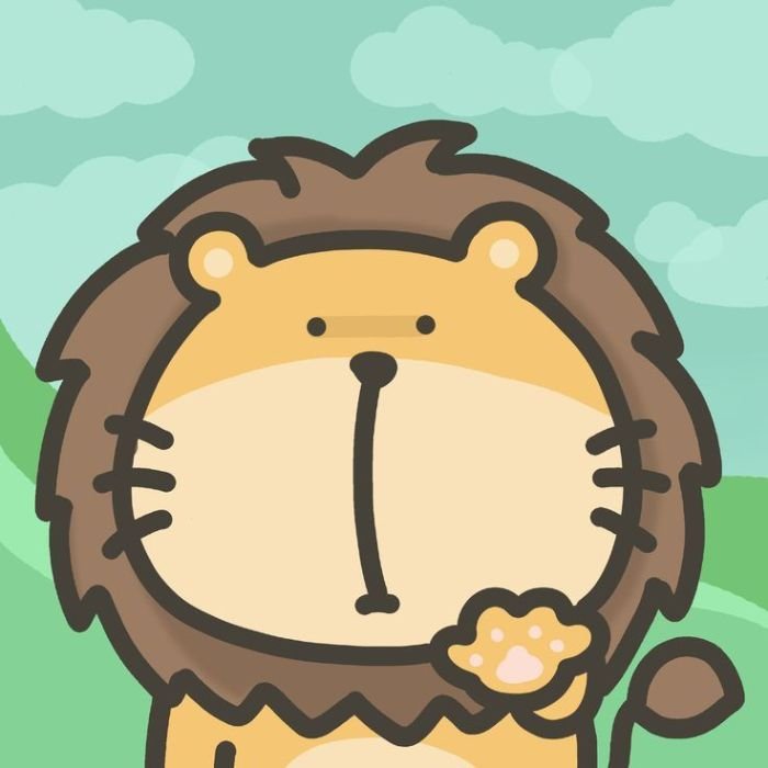 hình sư tử chibi ngố