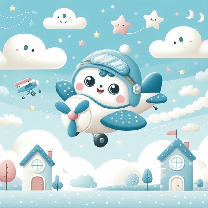 máy bay chibi cute