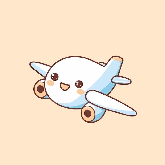 máy bay chibi mặt cười
