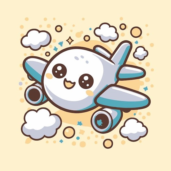 máy bay chibi vui vẻ