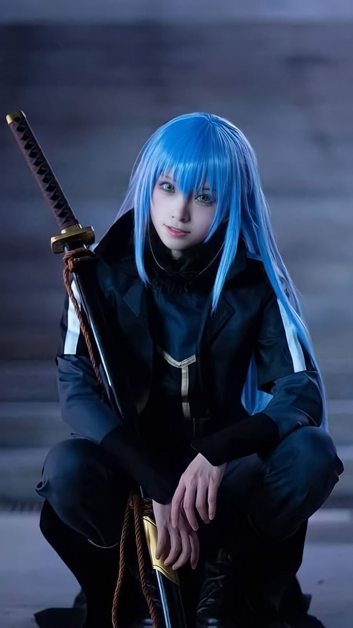 rimuru cosplay tóc xanh