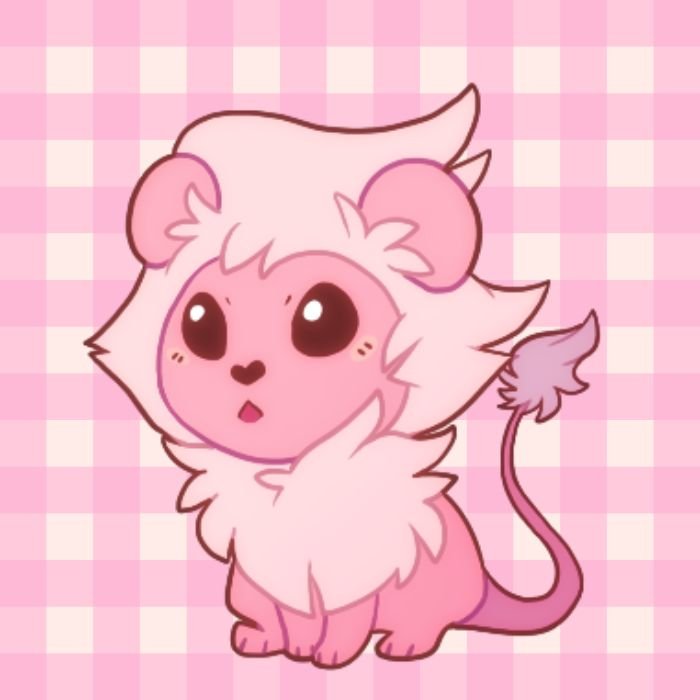 sư tử chibi màu hồng