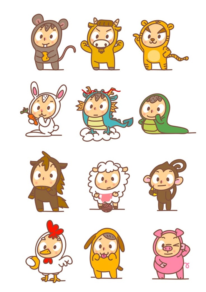 12 con giáp chibi cute