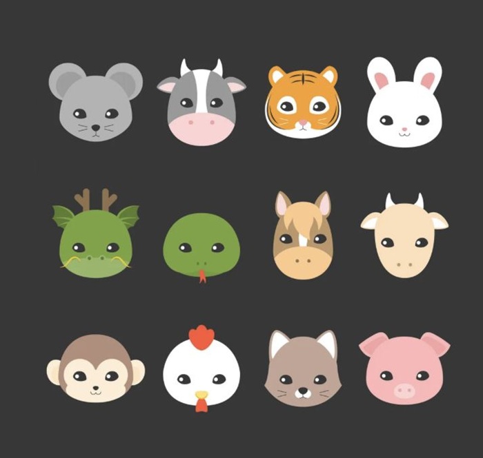 12 con giáp chibi dễ thương