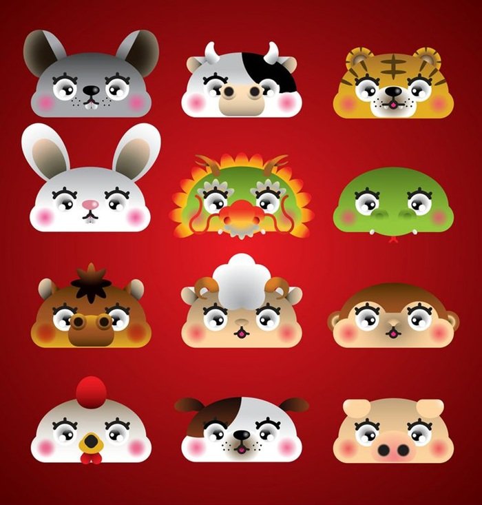 ảnh 12 con giáp chibi cute