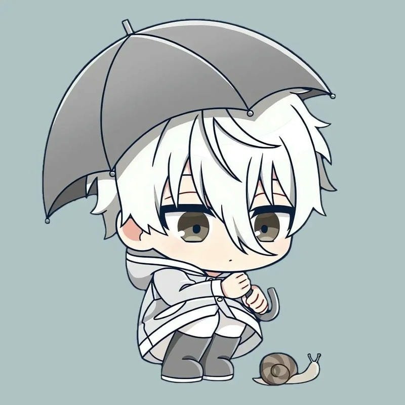 ảnh Nagi chibi che ô