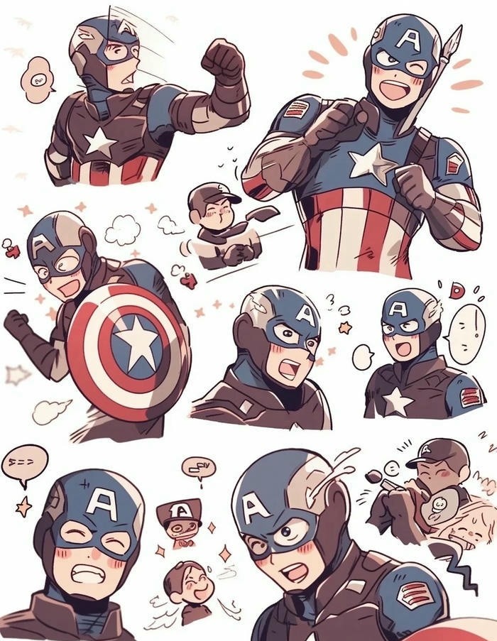 ảnh captain america chibi siêu chất