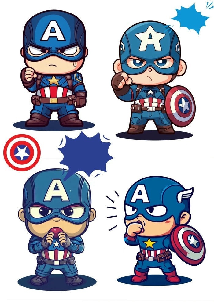 ảnh captain america chibi siêu ngầu