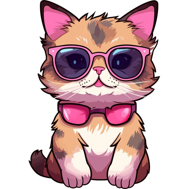ảnh cat chibi đeo kính