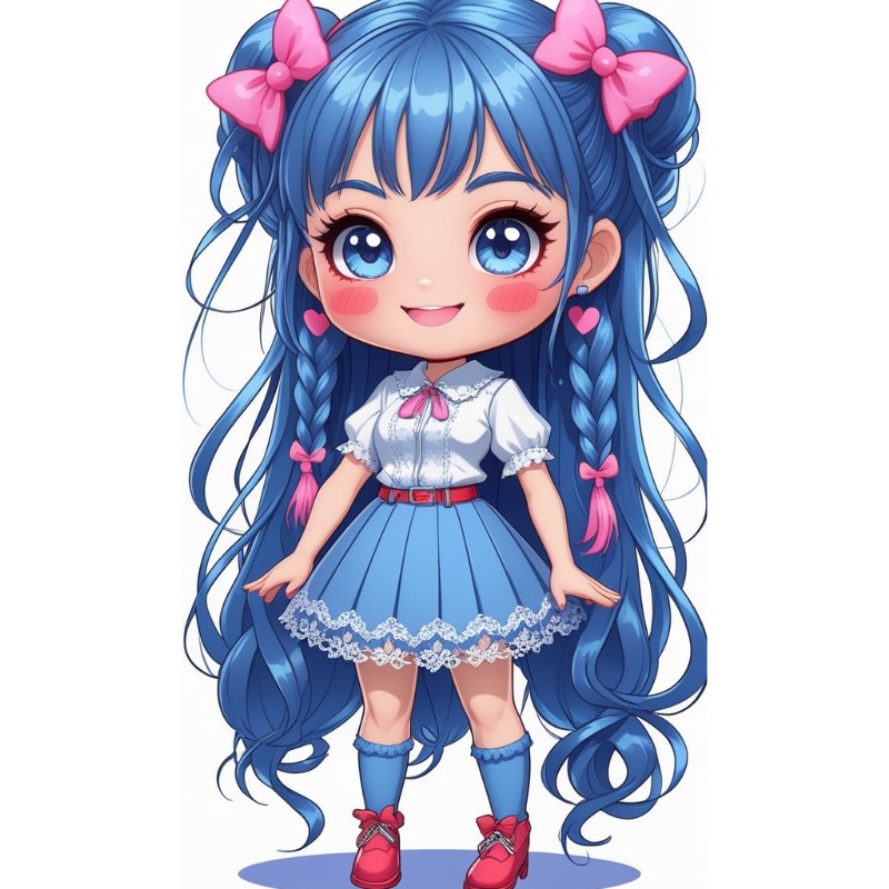 ảnh chibi girl tóc xoăn