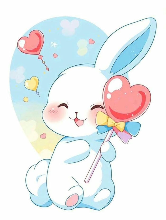 ảnh con thỏ chibi đáng yêu