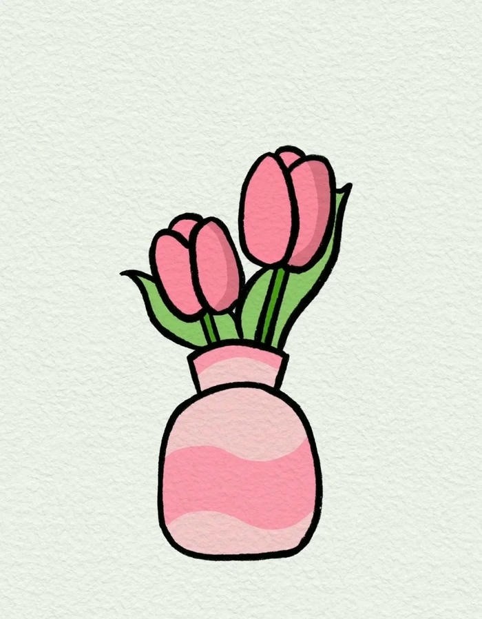 ảnh hoa tulip chibi cực đẹp