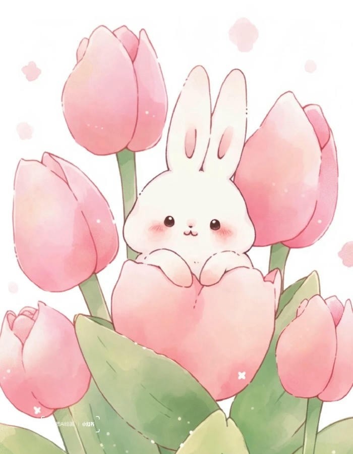 anh hoa tulip chibi đep