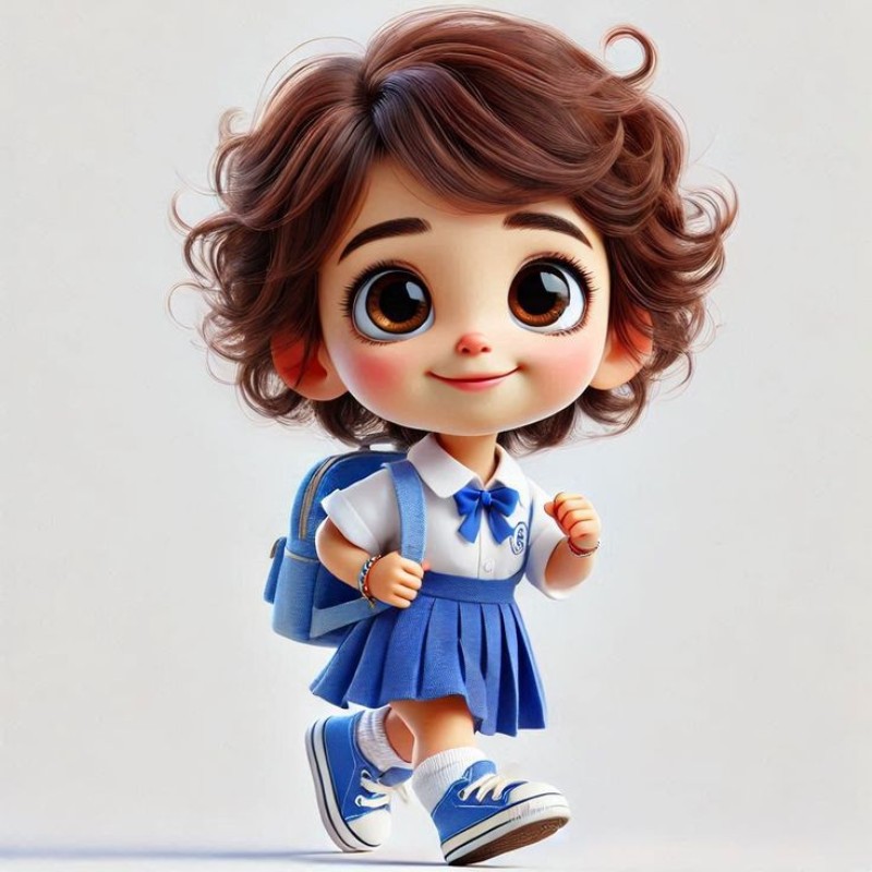 ảnh học sinh chibi 3d đáng yêu