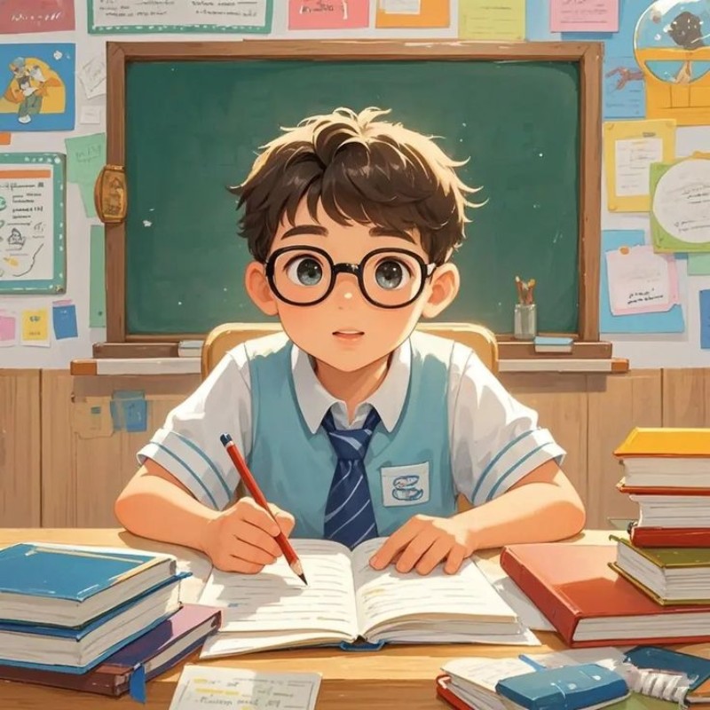 ảnh học sinh chibi đeo kính