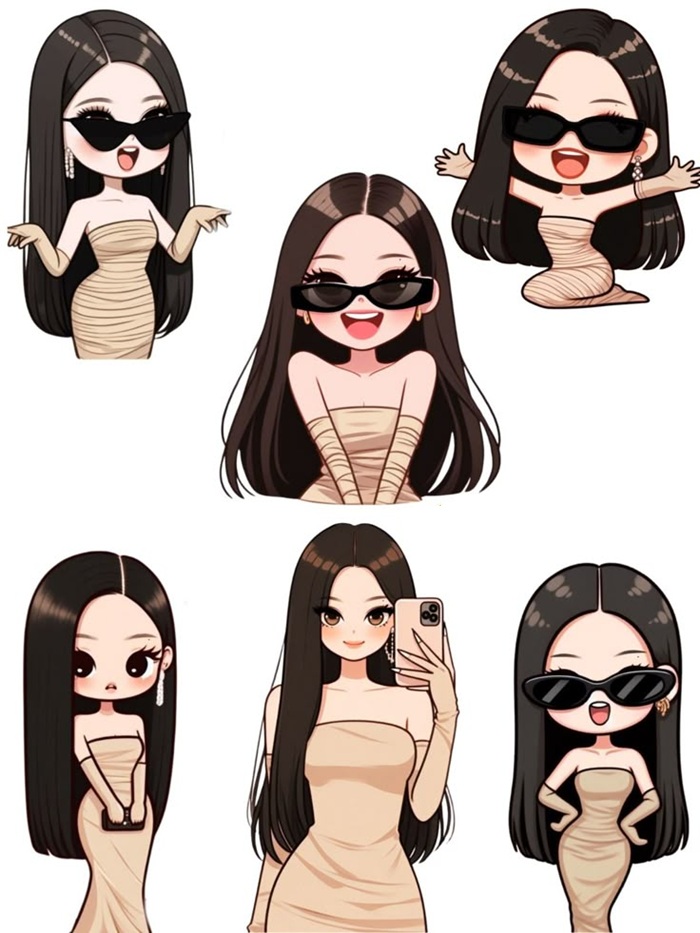 ảnh jennie chibi chất