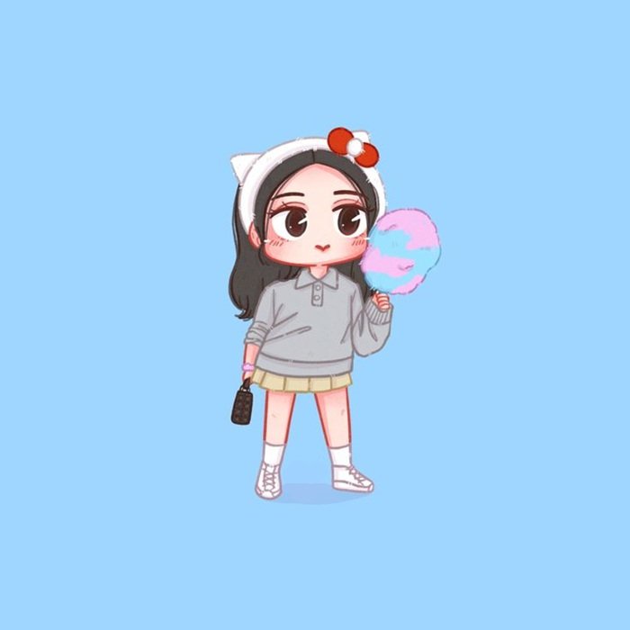 ảnh jisoo chibi đáng yêu