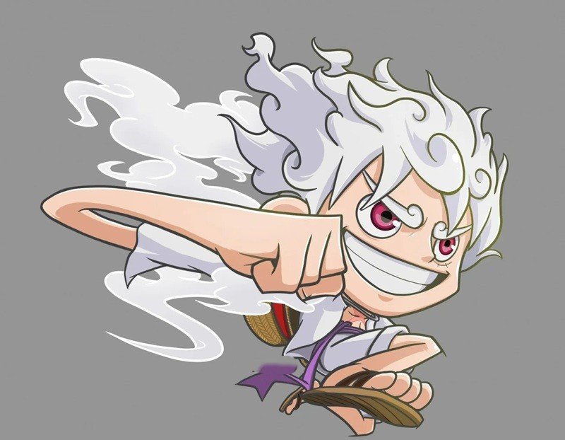ảnh luffy gear 5 chibi cực đẹp 4k
