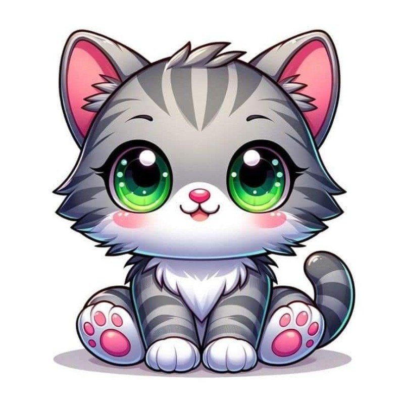 ảnh mèo con chibi dễ thương