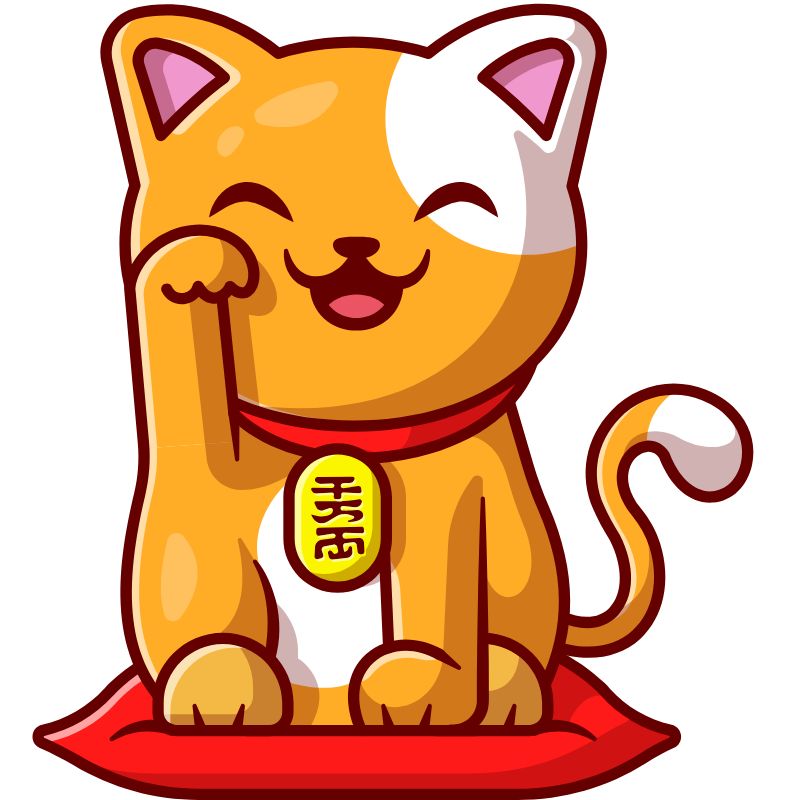 ảnh mèo thần tài chibi cực đẹp