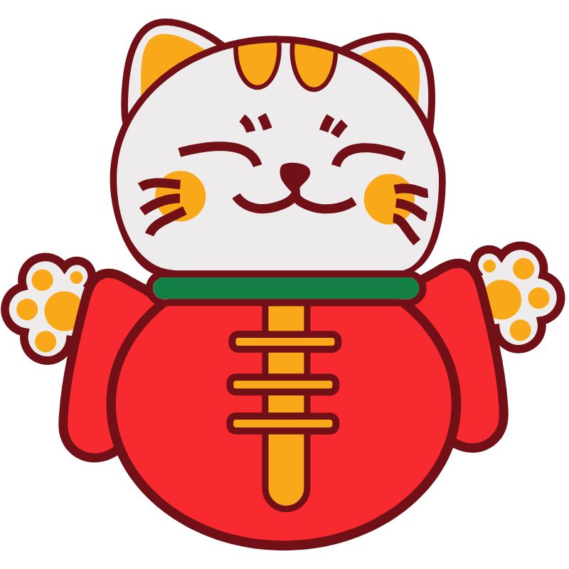 ảnh mèo thần tài chibi dễ thương